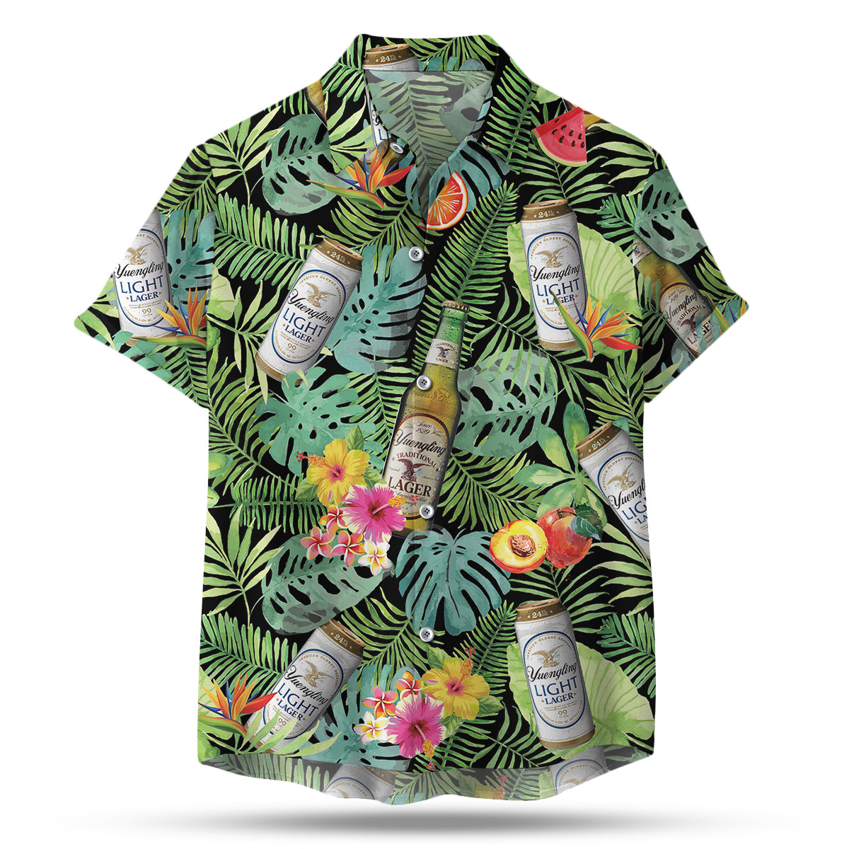 NoClaws Yuengling Hawaii Shirt Yuengling Light Lager Beer Tropical Aloha Shirt Green Unisex