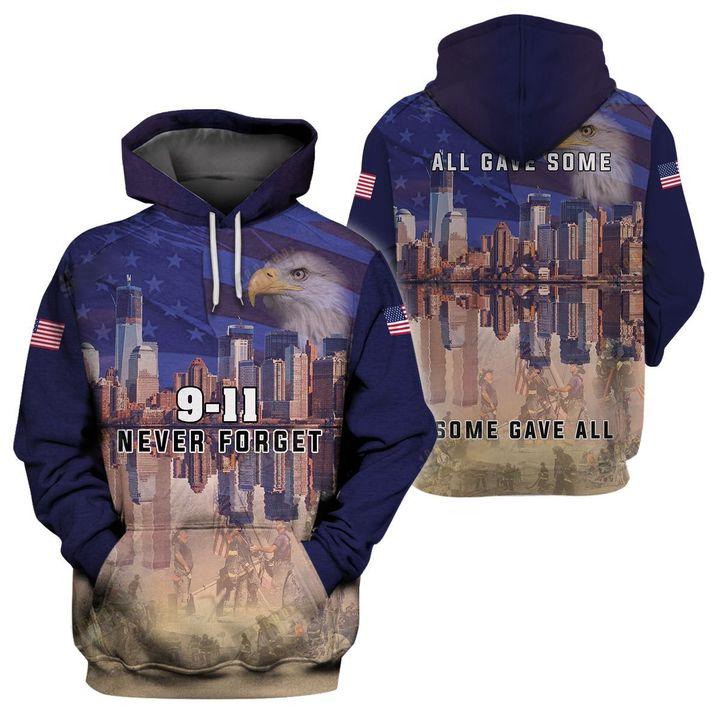 Gifury Patriot Day Hoodie September 11th Hoodie 9-11 Never Forget Some Gave All Dark Blue Hoodie Patriot Day Apparel 2022