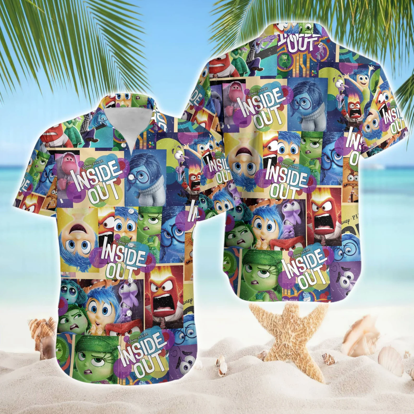 NoClaws Inside Out Hawaii Shirt Disney Inside Out All Emotions Pattern Aloha Shirt Colorful Unisex