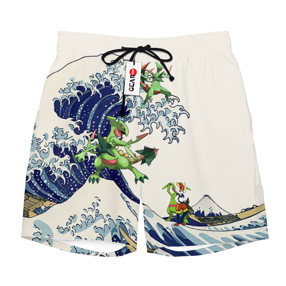 Sceptile Beach Shorts - Great Wave Edition