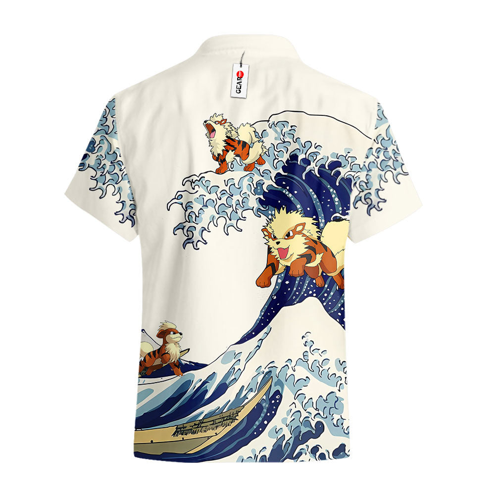 Arcanine Hawaiian Shirt - Great Wave Style