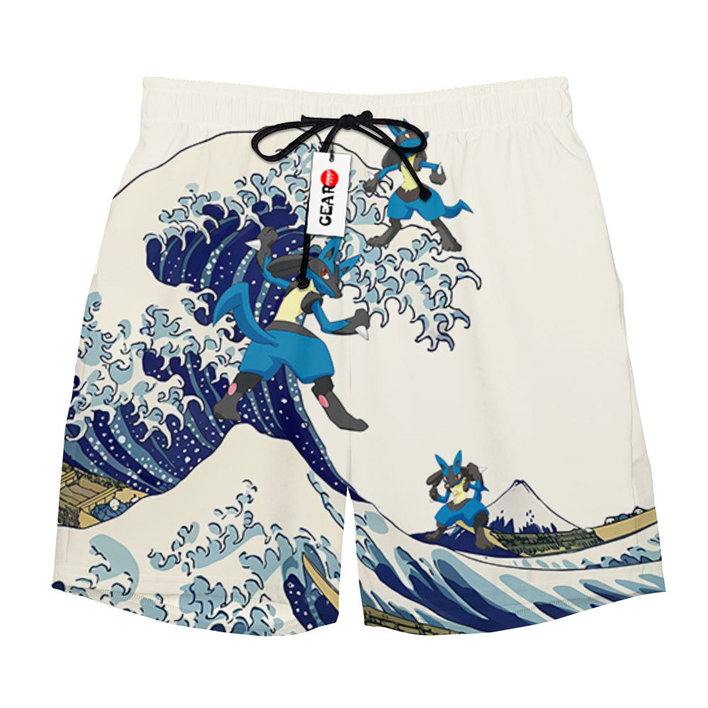 Lucario Beach Shorts - Great Wave Edition