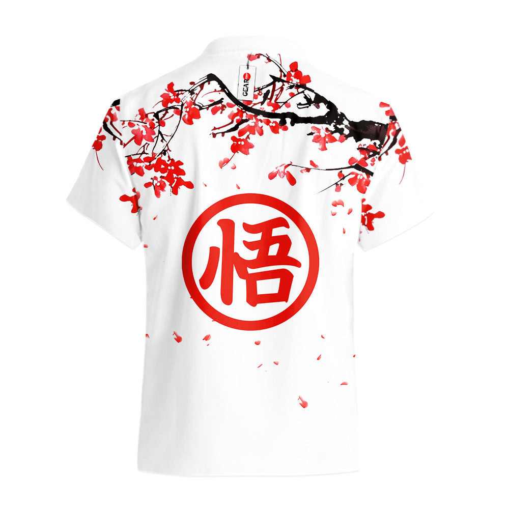 Goku Hawaiian Shirt - Cherry Blossom Style