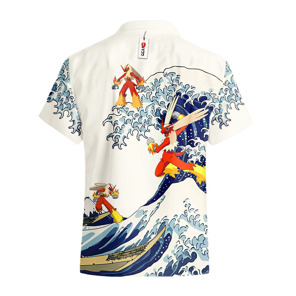 Blaziken Hawaiian Shirt - Great Wave Style