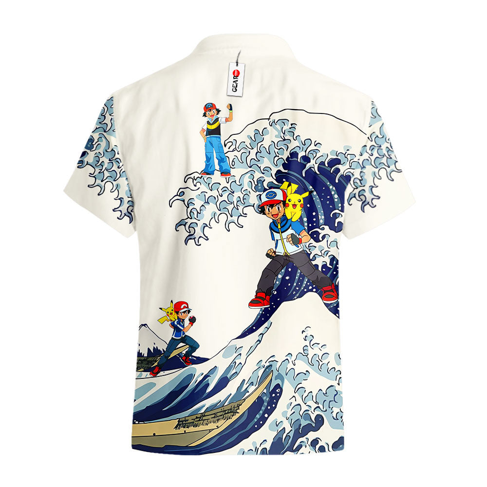 Ash Ketchum Satoshi Hawaiian Shirt - Great Wave Style