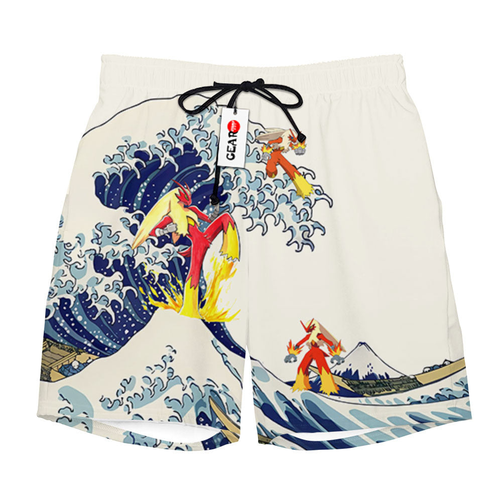 Blaziken Beach Shorts - Great Wave Edition