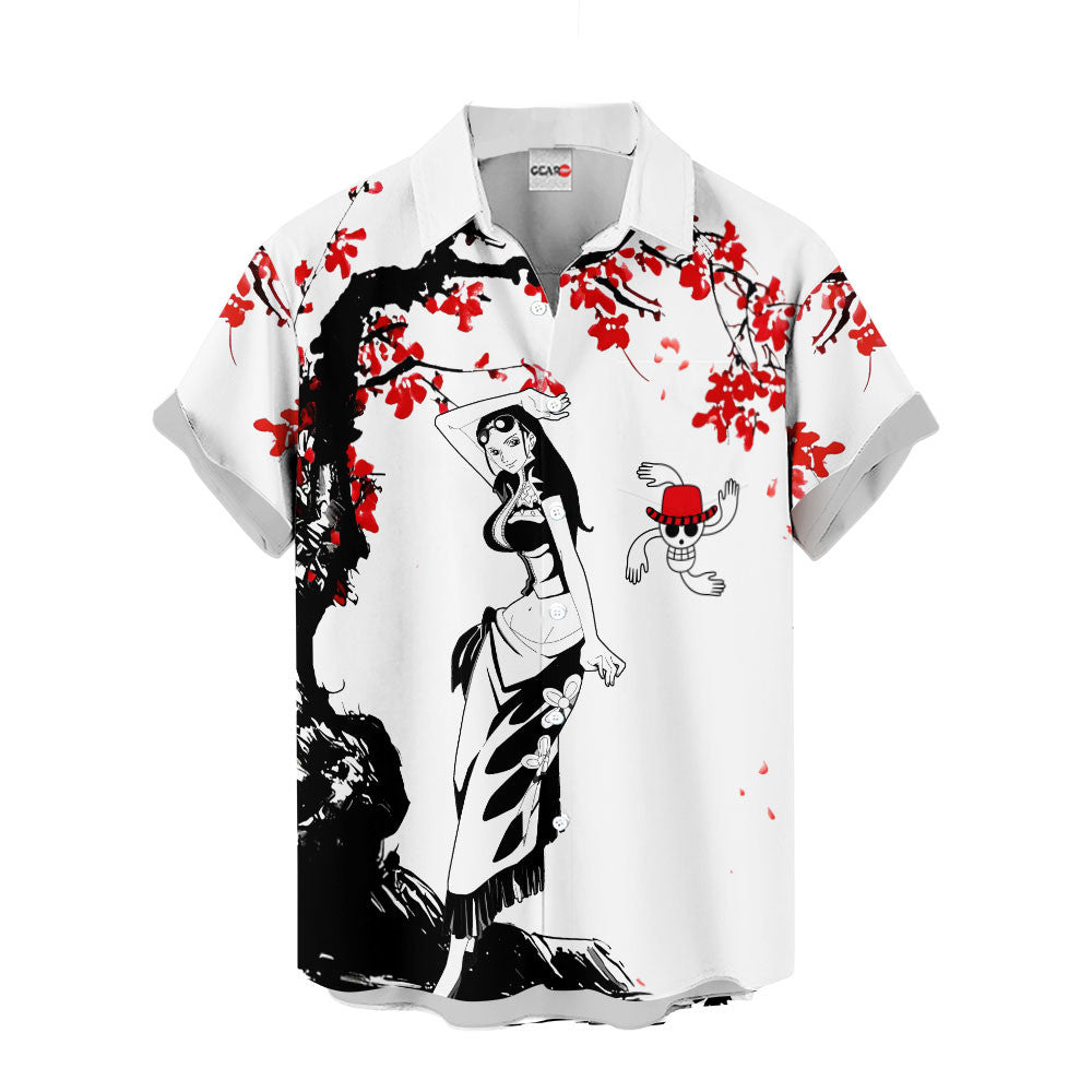 Nico Robin Hawaiian Shirt - Cherry Blossom Style