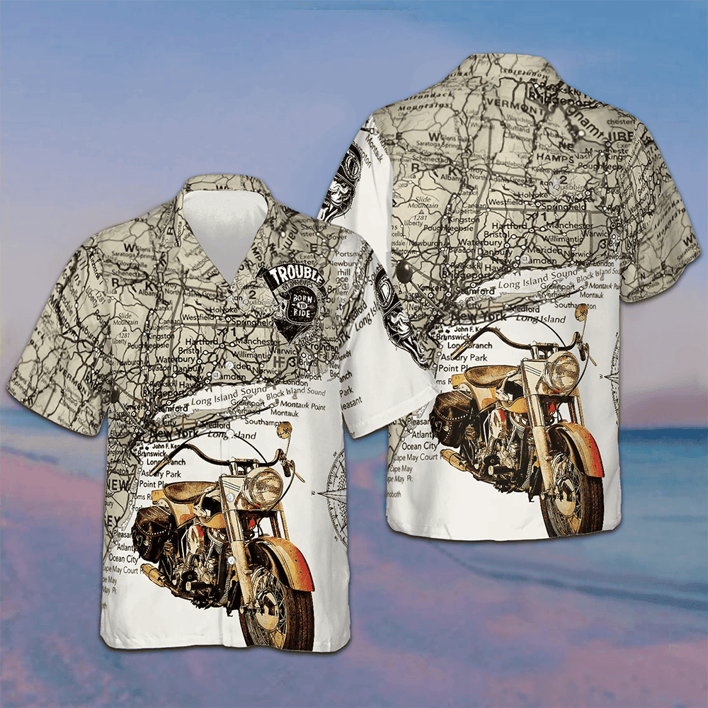 Makers Born To Ride Hawaiian Shirt Beach Button Down Shirt Men Gifts For Motorcycle Enthusiasts - Tazila