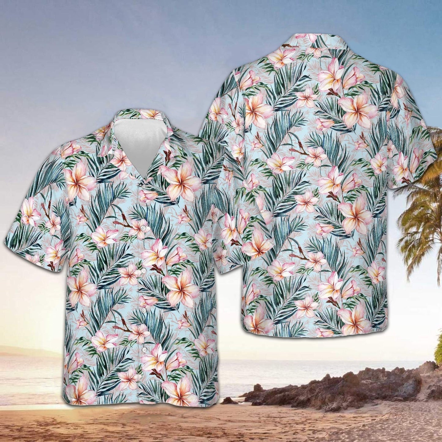 Flower Pattern Hawaiian Shirt Button Up Summer Shirts For Men Unique Gifts For Brother - Tazila