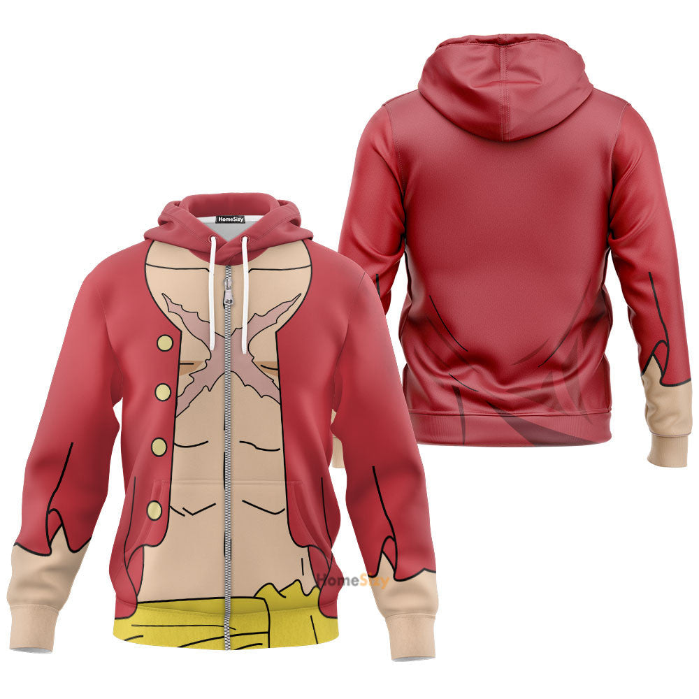 Anime OnPi Luffy Custom Cosplay Costume Hoodie QT210691Hg