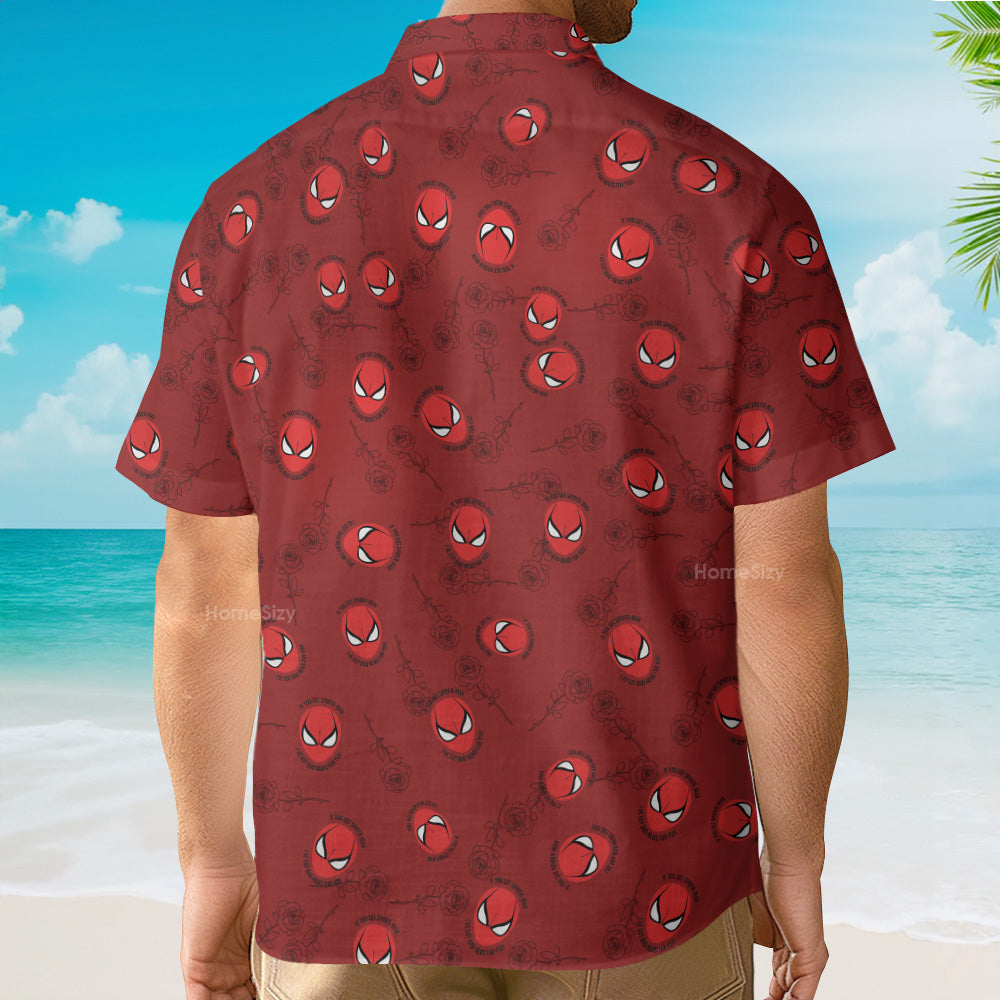 Funny Red Superhero Mask Seamless - Hawaiian Shirt
