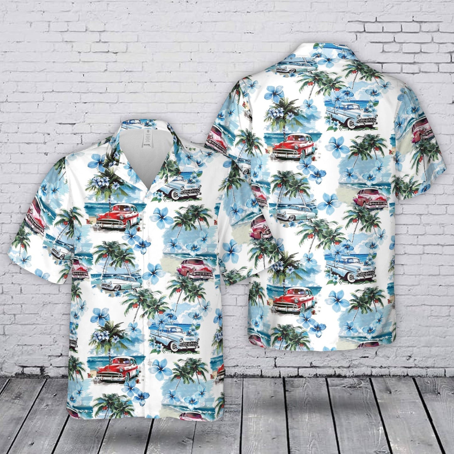 Vintage 1950s Classic Car Hawaiian Shirt