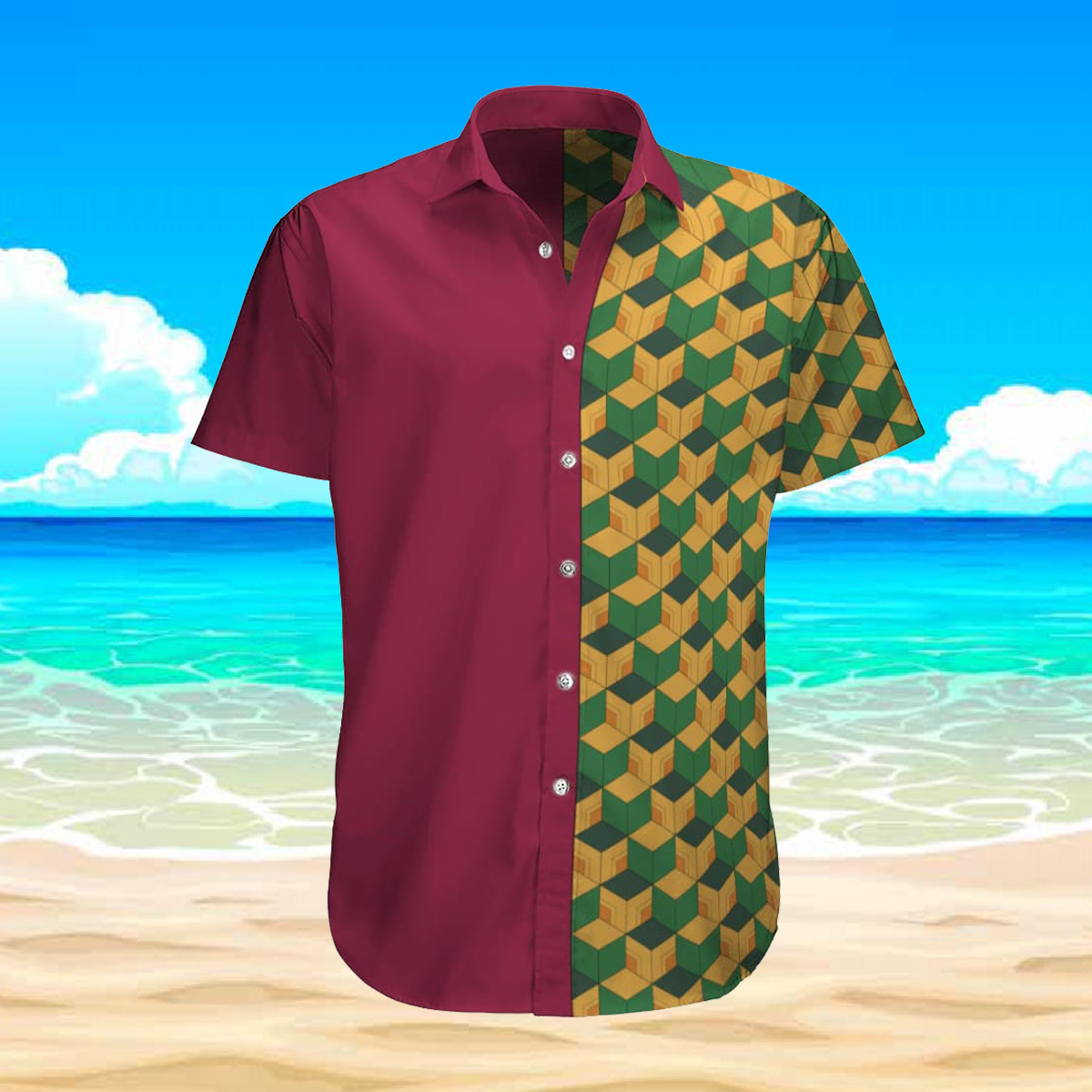 Demon Slayer Hawaii Shirt Giyu Tomioka Uniform Kimetsu No Yaiba Hawaiian Shirt Demon Slayer Aloha Shirt