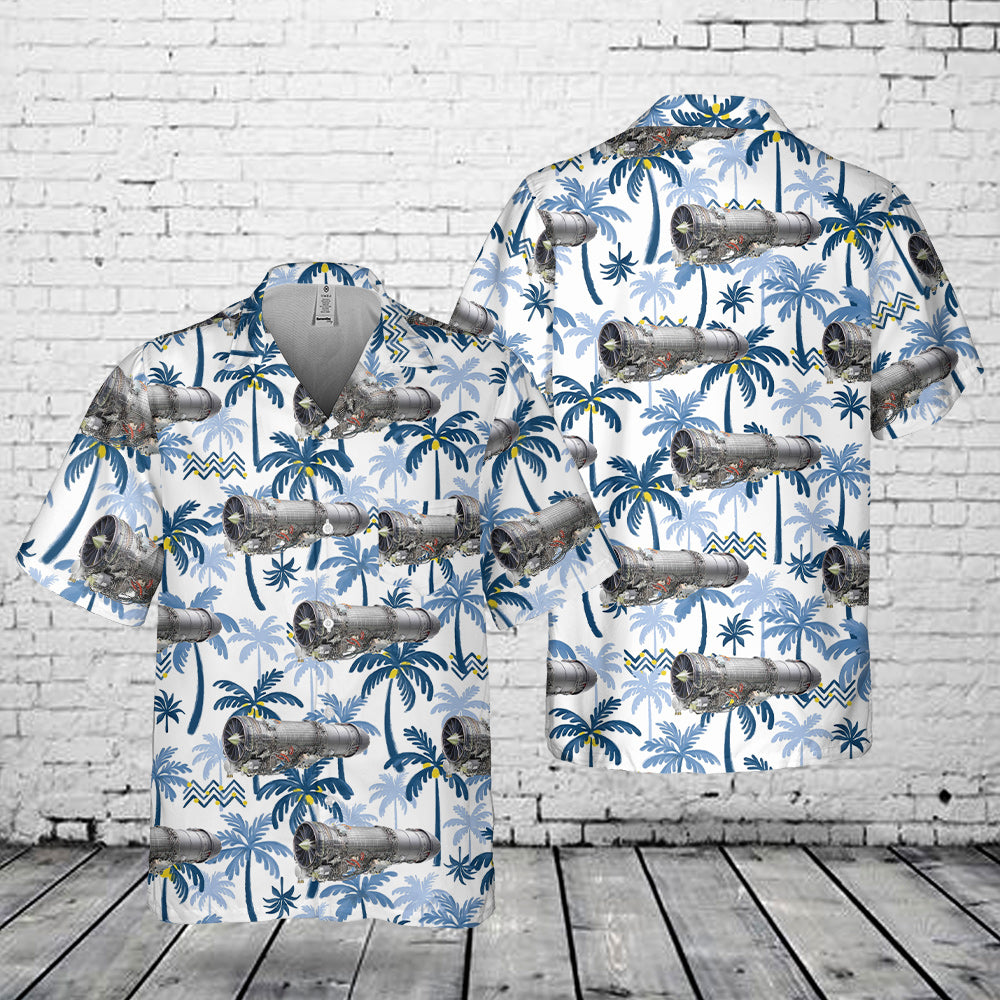 GE Aerospace's F404 engine Pocket Hawaiian Shirt