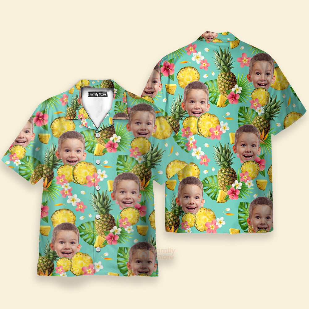 Custom Photo Face Hibiscus Flower Summer 2 - Hawaiian Shirt