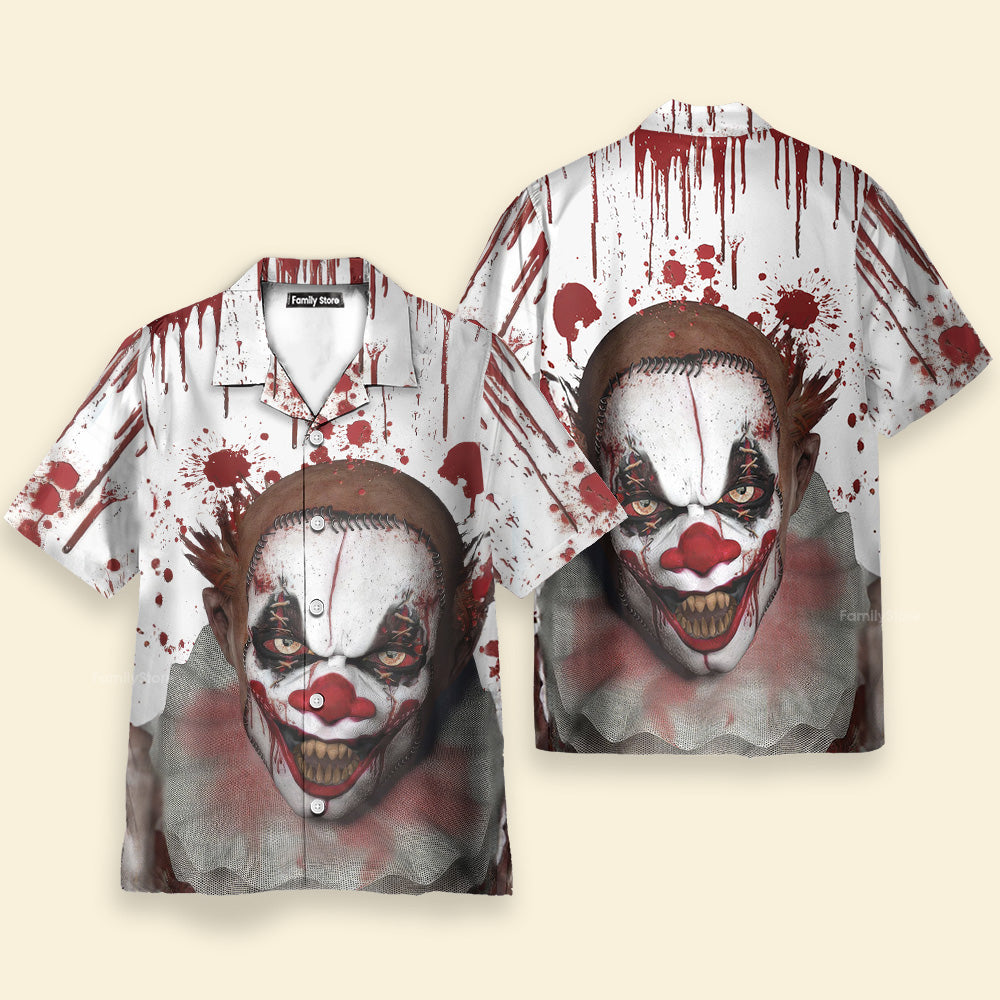 Scary Halloween Clown Faces Hawaiian Shirt