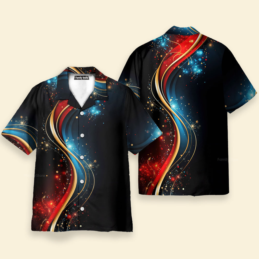Geometric Gradient Line Short Sleeve - Hawaiian Shirt