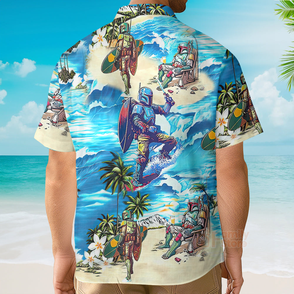 Boba Fett Stwa Surfing - Hawaiian Shirt For Men, Women, Kids