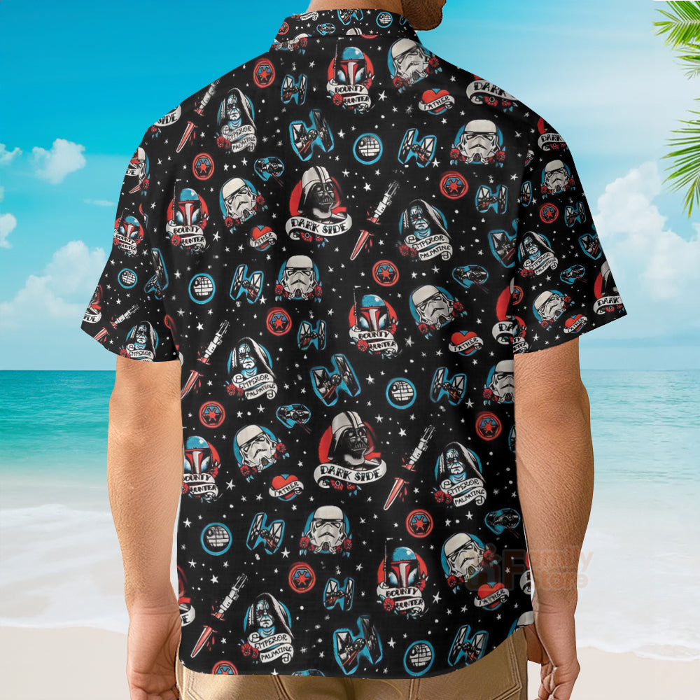 Stwa Darth Vader Storm Trooper Dark Side Black Hawaiian Shirt