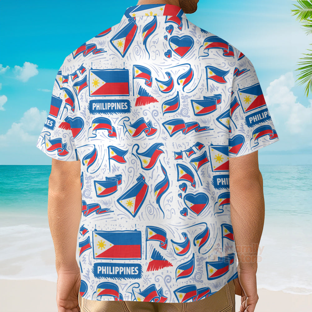 Philippines Flag Pattern Hawaiian Shirt For Men & Women