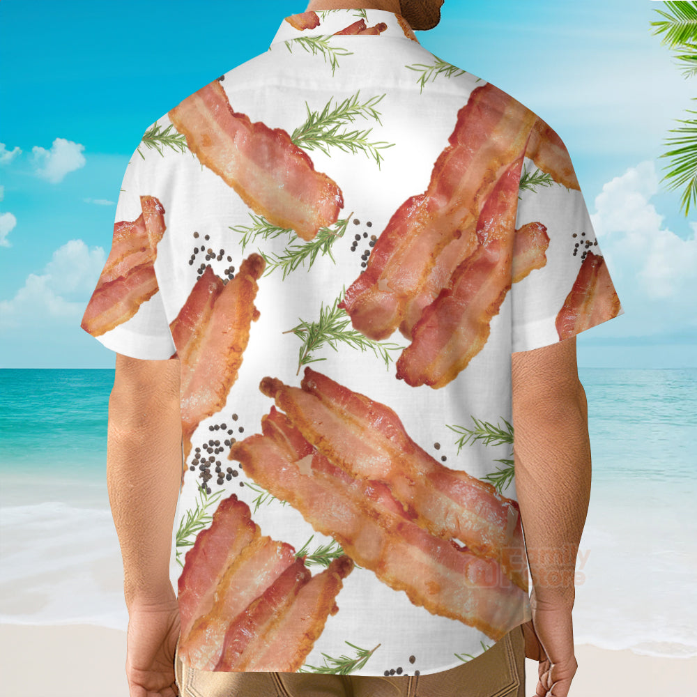 Funny Style Food Bacon - Food Lover’s Breakfast-Themed Button Up Hawaiian Shirt