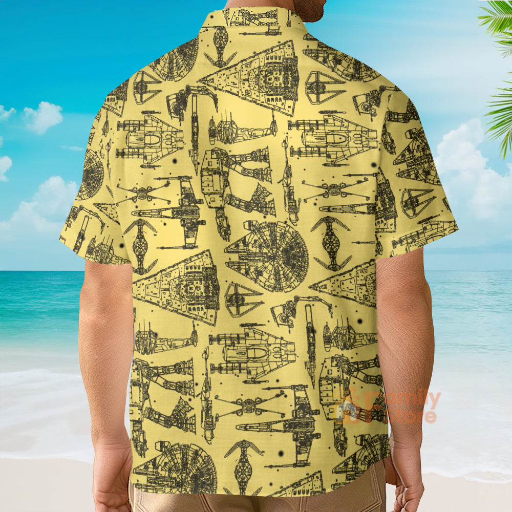 Starwars Starship Yellow Color - Hawaiian Shirt