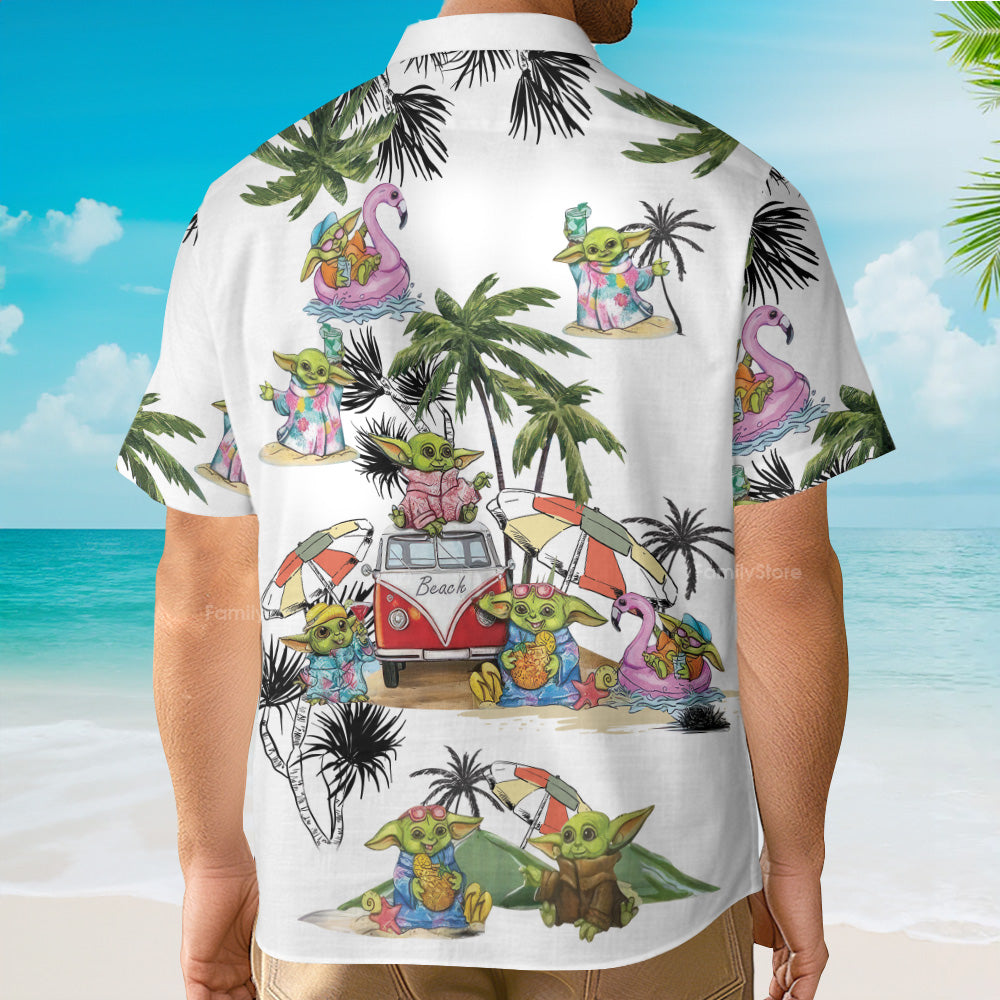 SW Cartoon Baby Yoda - Hawaiian Shirt