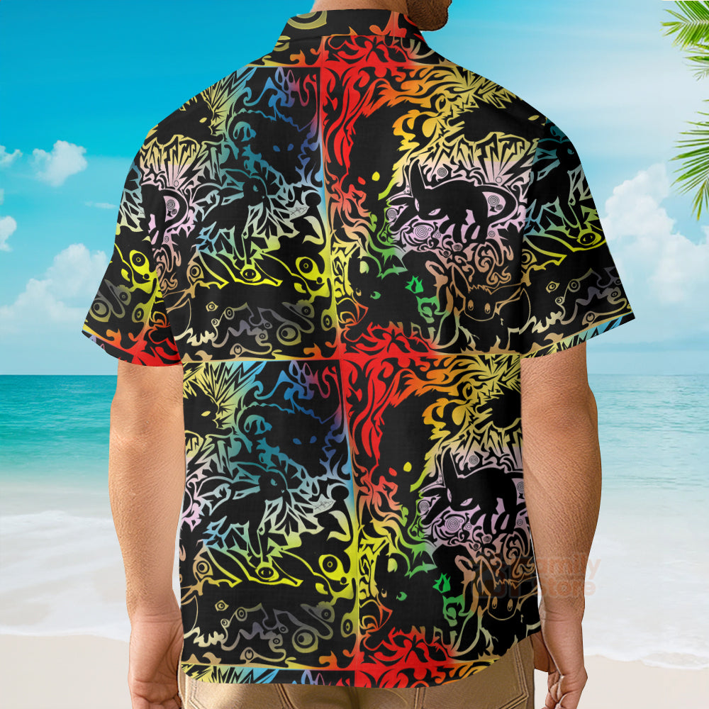 Eevee PoMo Black Hawaiian Shirt
