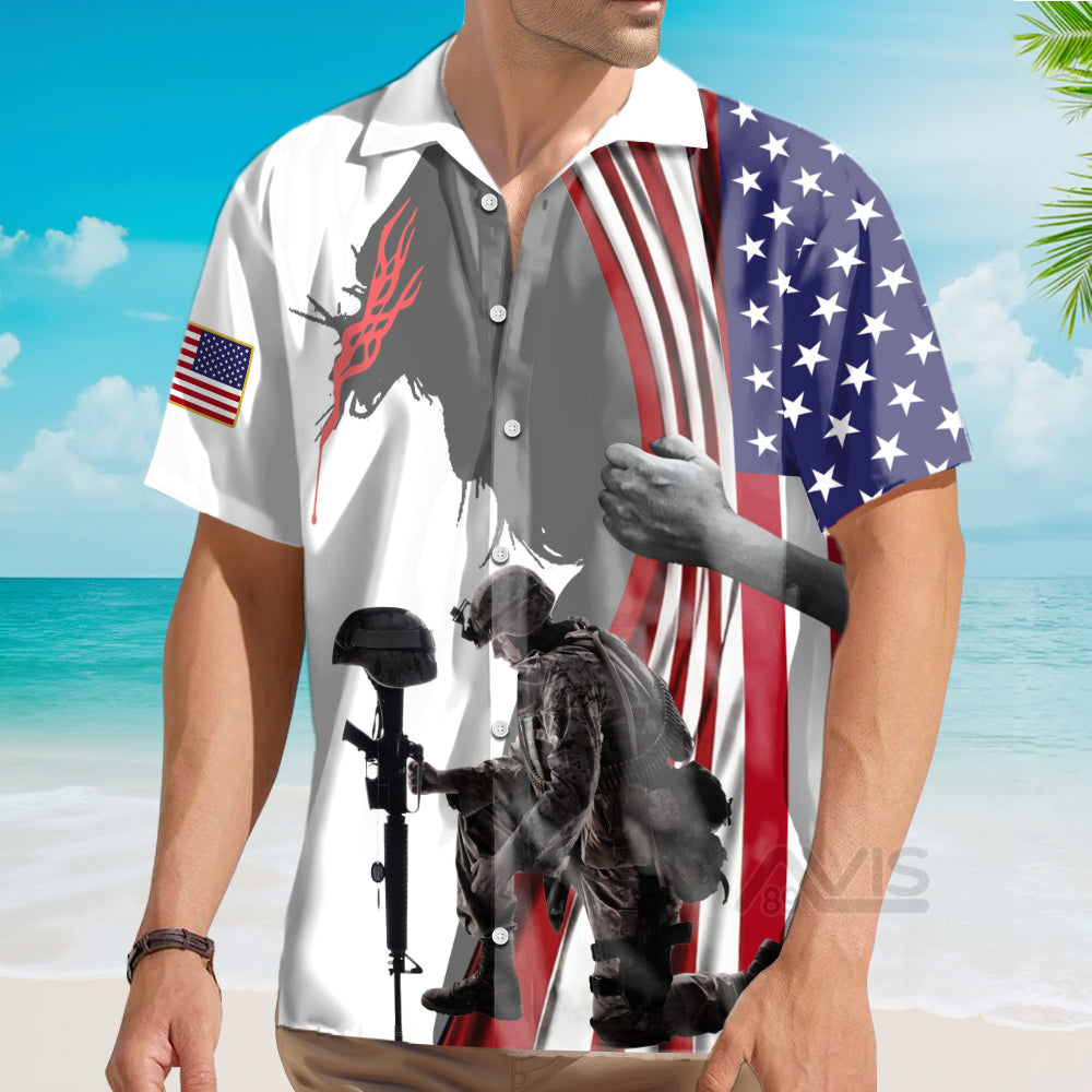 Jesus Christ And The American Veteran Aloha - Hawaiian Shirt