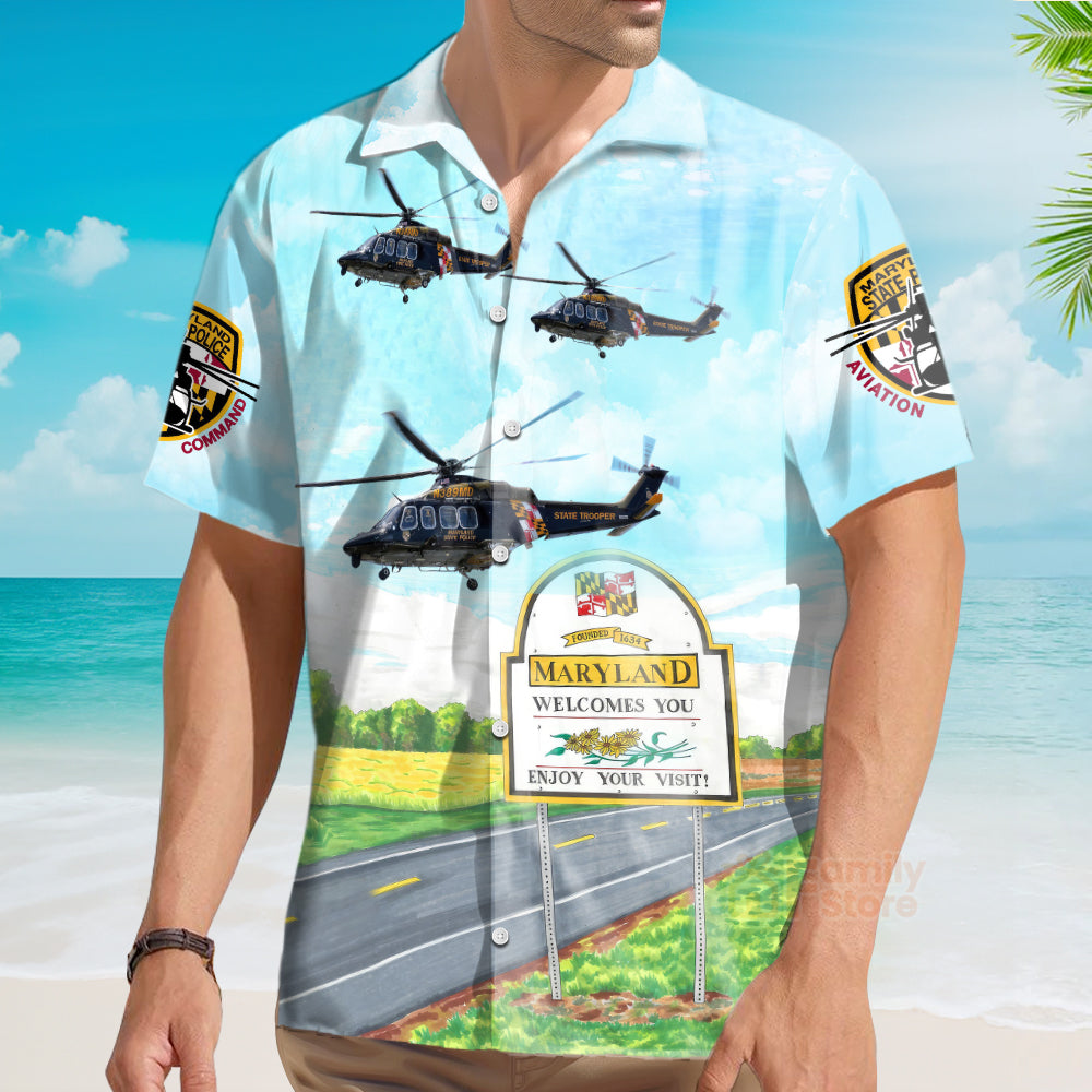 Maryland State Police Trooper 4 Hawaiian Shirt