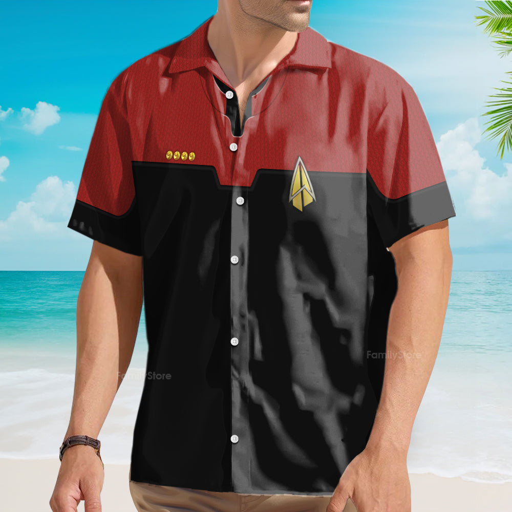 SaTr Starfleet Command Uniform Cool Hawaiian Shirt