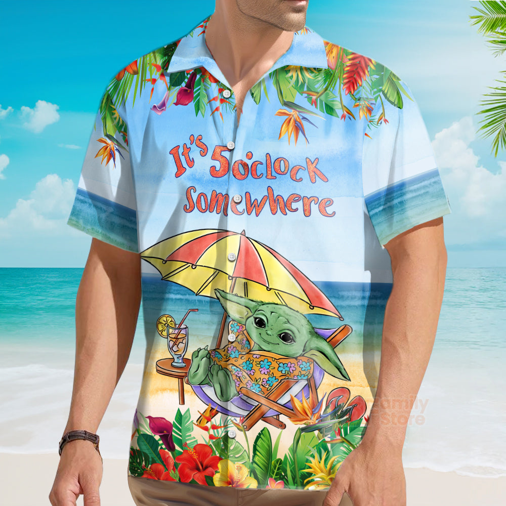 Stwa Baby Yoda It’s 5 O’clock Somewhere Hawaiian Shirt