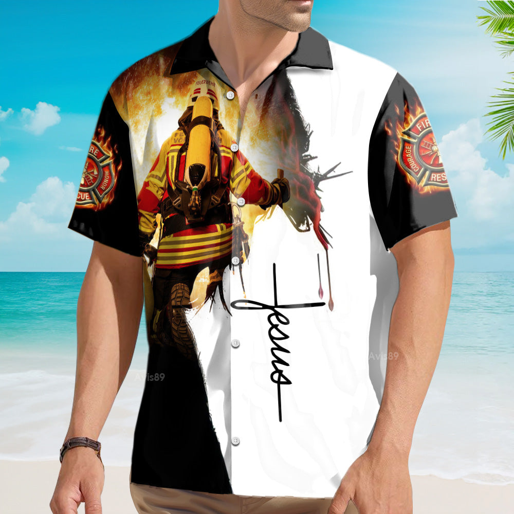 Once A Firefighter Fire - For Men And Women - Hawaiian Shirt