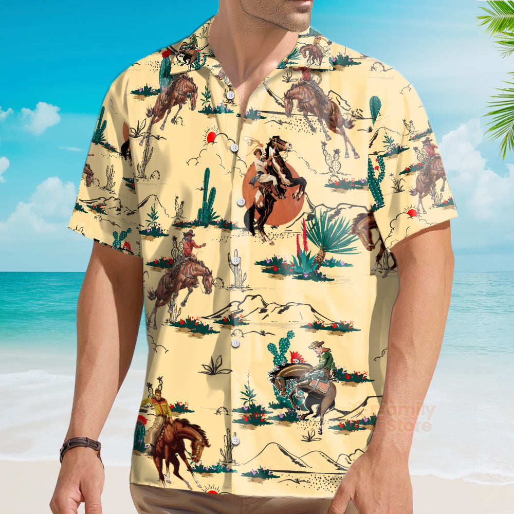 Kentucky Derby Horse Cowboy - Hawaiian Shirt