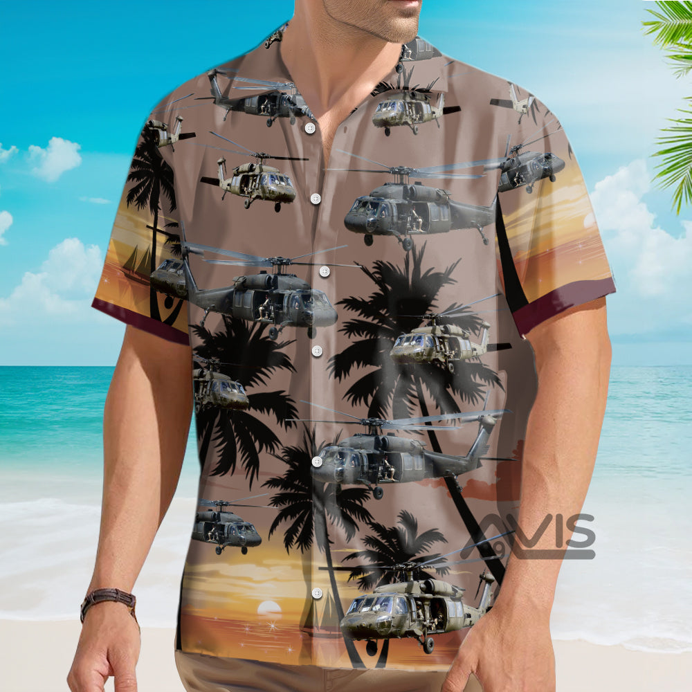 US Army Sikorsky UH-60 Black Hawk Helicopter - Hawaiian Shirt