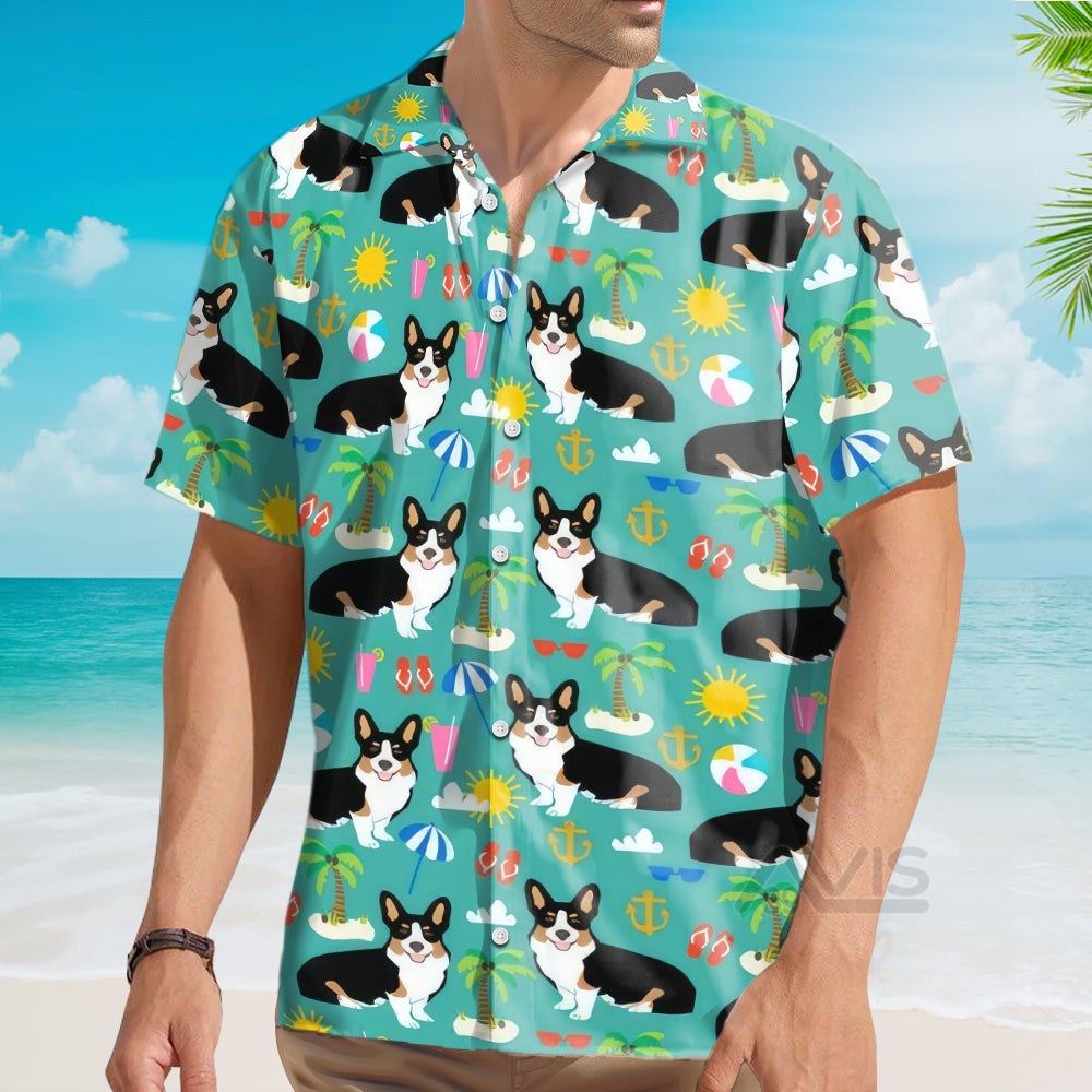 Corgi On The Beach - Hawaiian Shirt