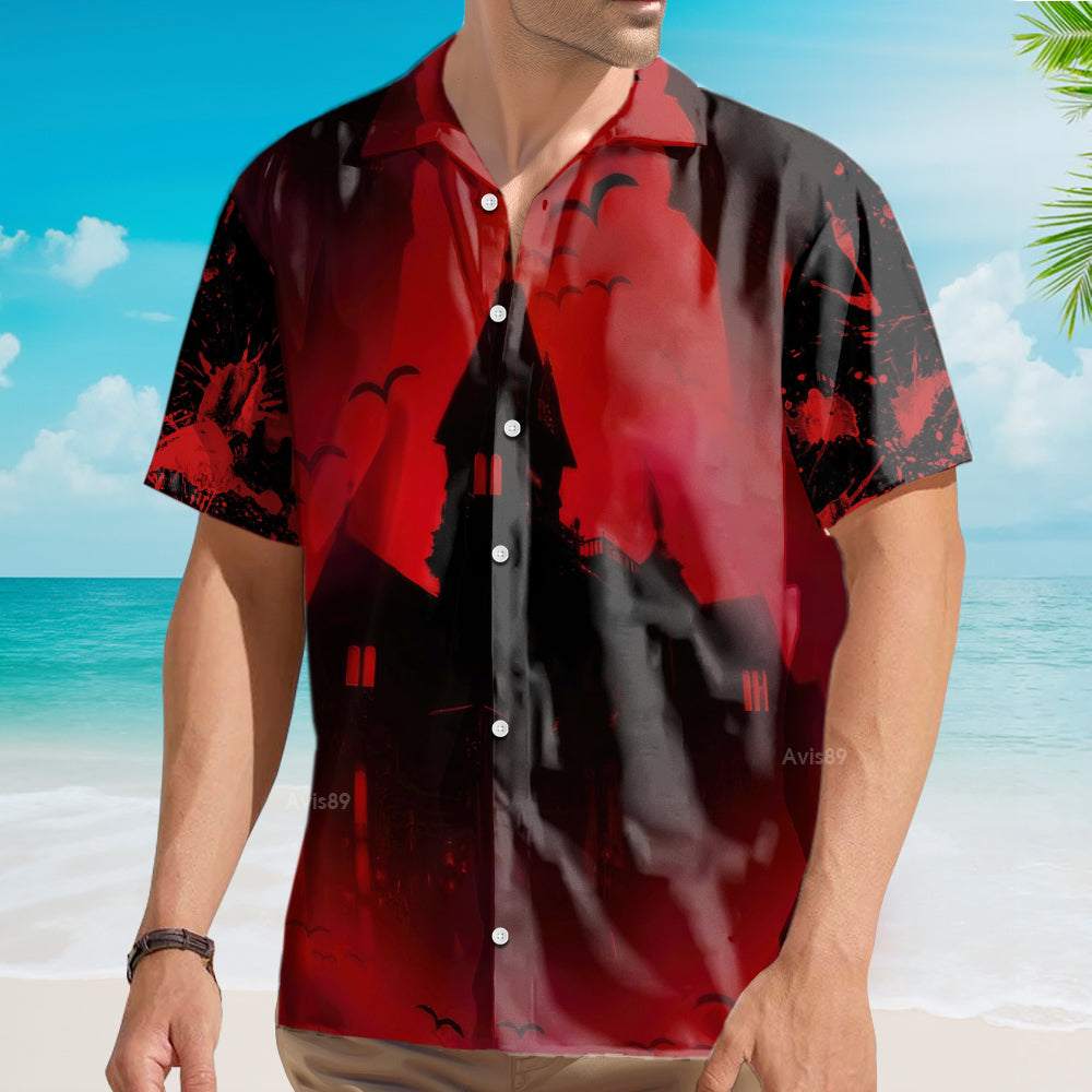 Scary Vampire Castle Halloween - For Men And Women - Hawaiian Shirt