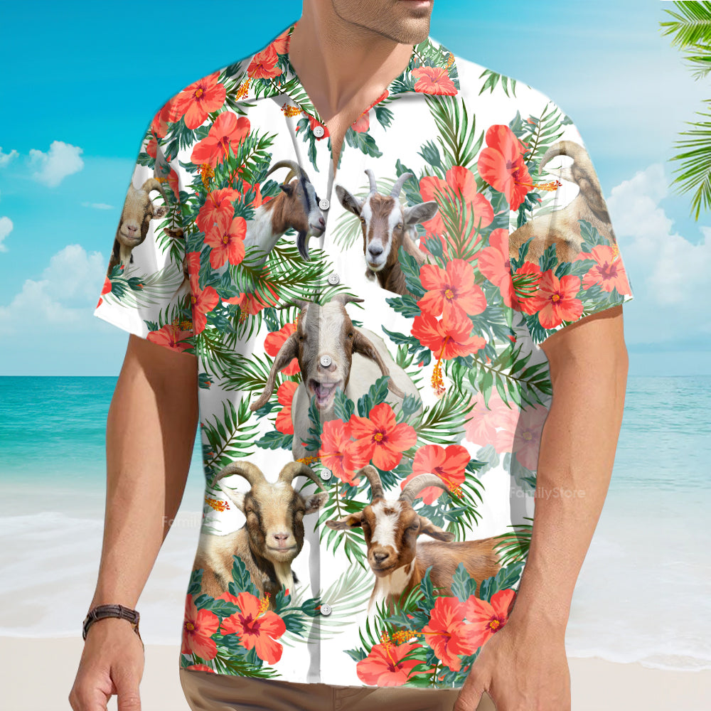 Unique Goat Hawaiian Flowers Hawaiian Shirt