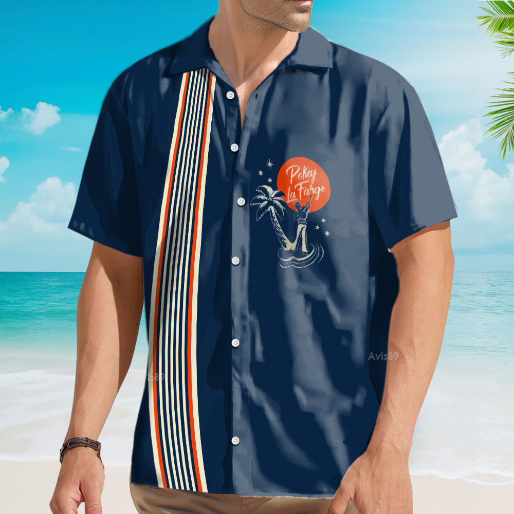 Coconut Tree Pokey Lafarge Deep Blue - Hawaiian Shirt
