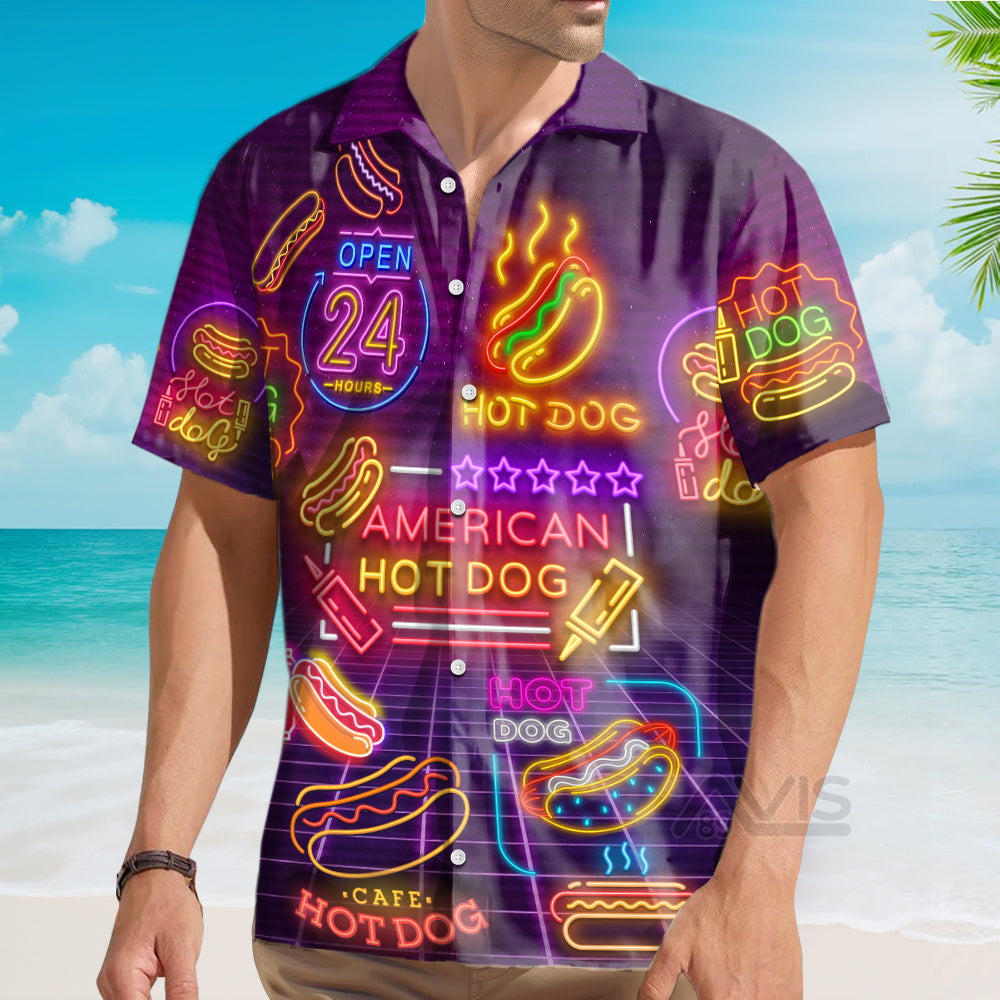 Neon American Hot Dogs - Hawaiian Shirt