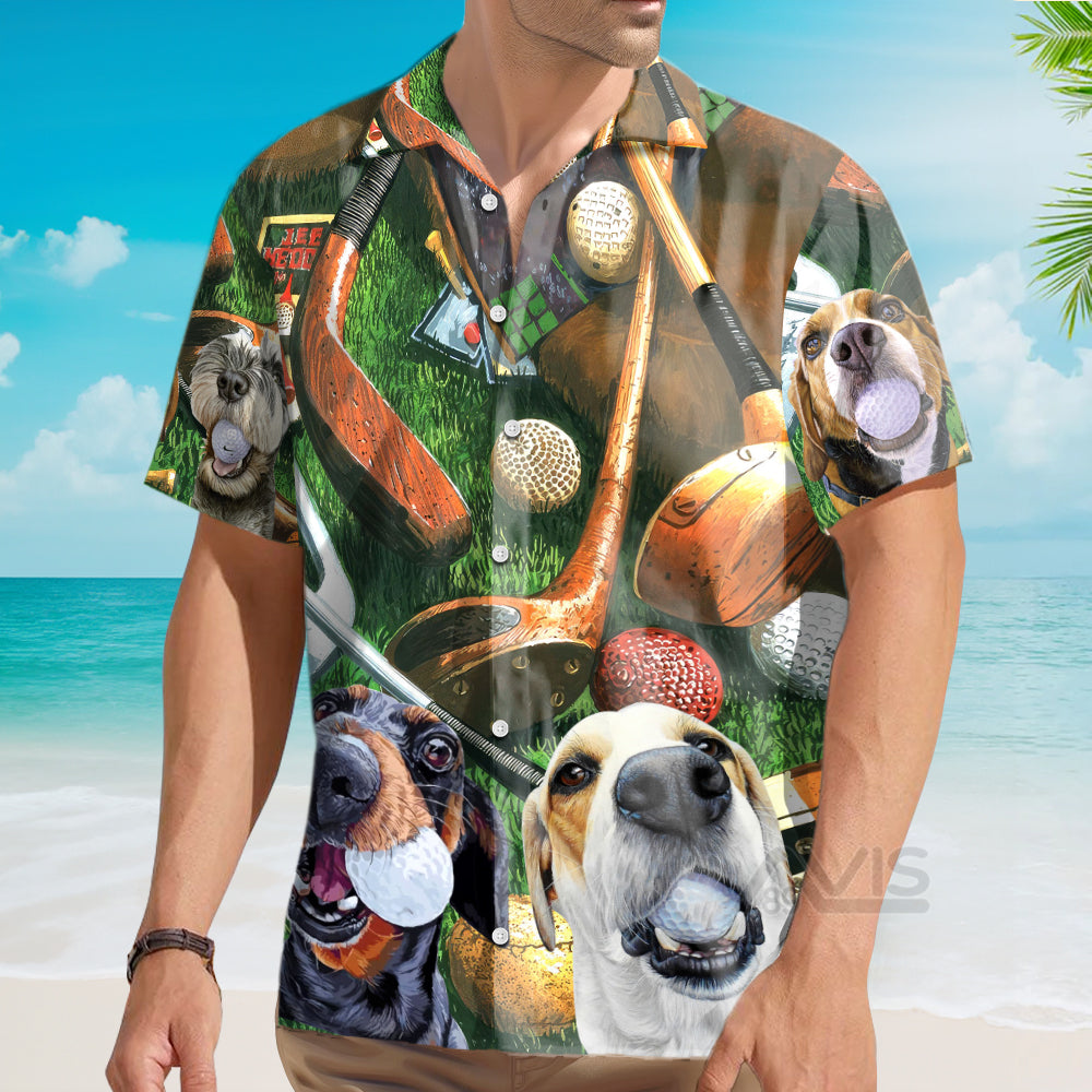 Golf Vintage Style Funny Dog - Gift For Dog Lovers - Hawaiian Shirt