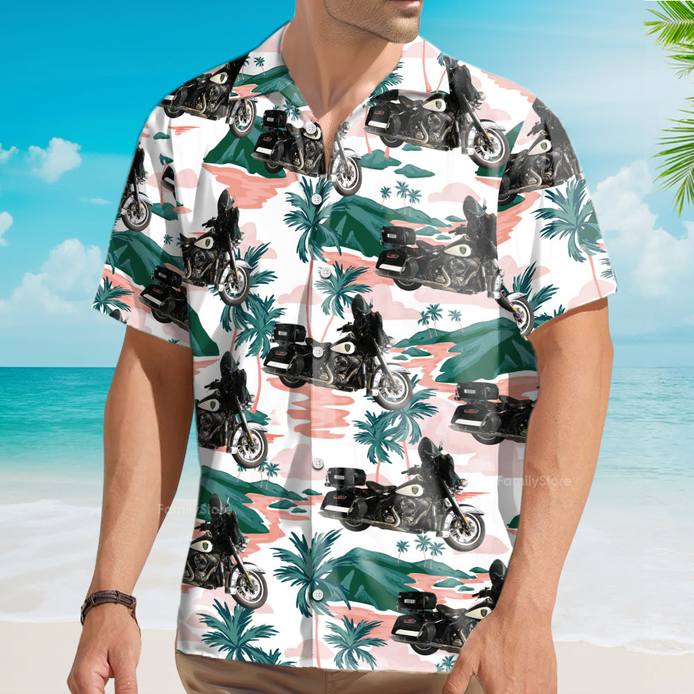 Vintage Cruiser Motorcycle Houston Police Department - Hawaiian Shirt