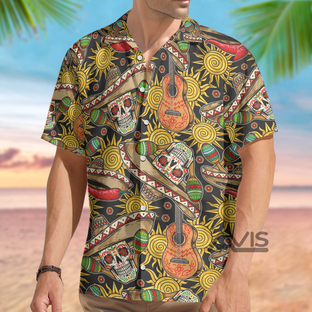 Cinco de Mayo Skull Pattern - Hawaiian Shirt