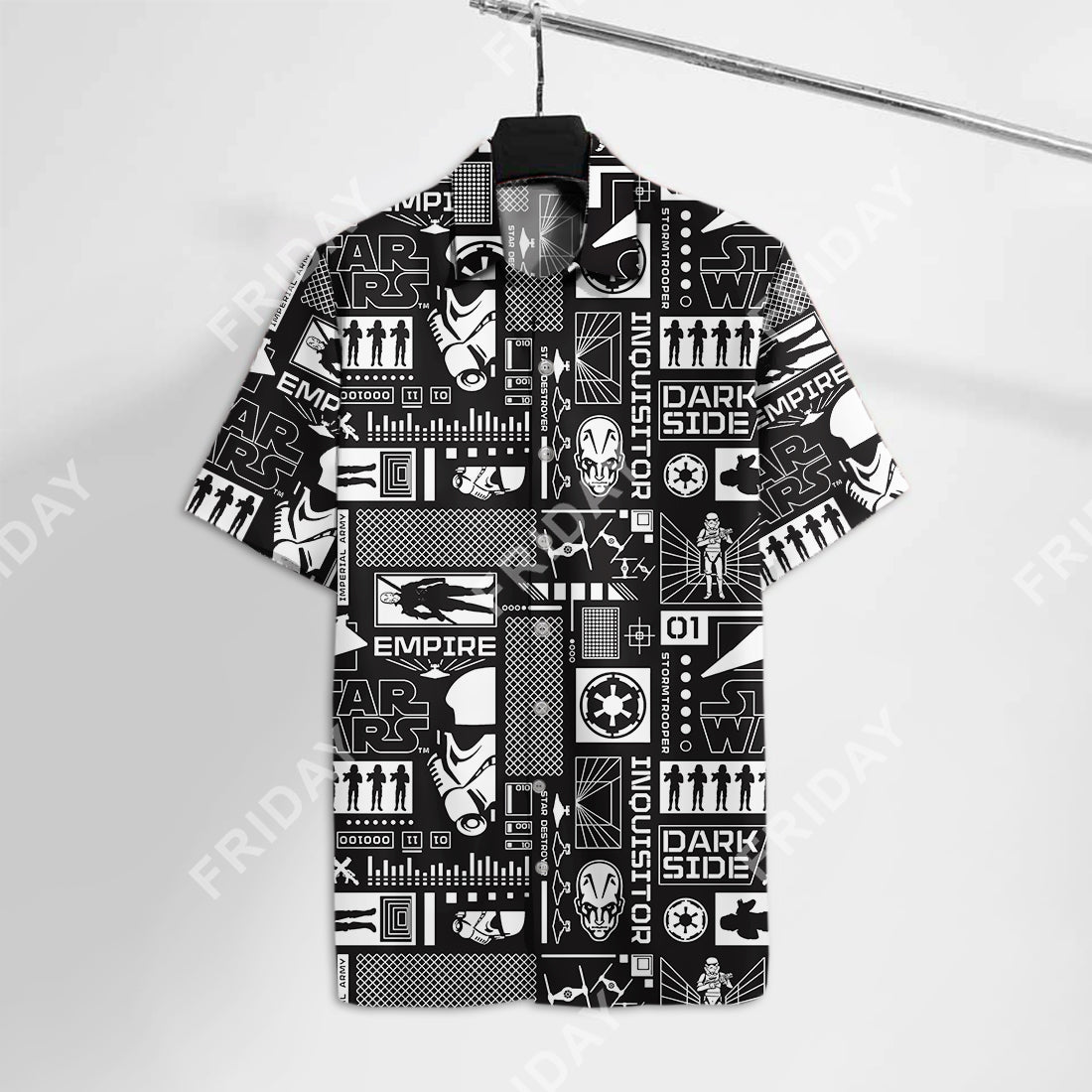 SW Hawaiian Shirt Black And White Pattern Hawaii Shirt Amazing SW Aloha Shirt