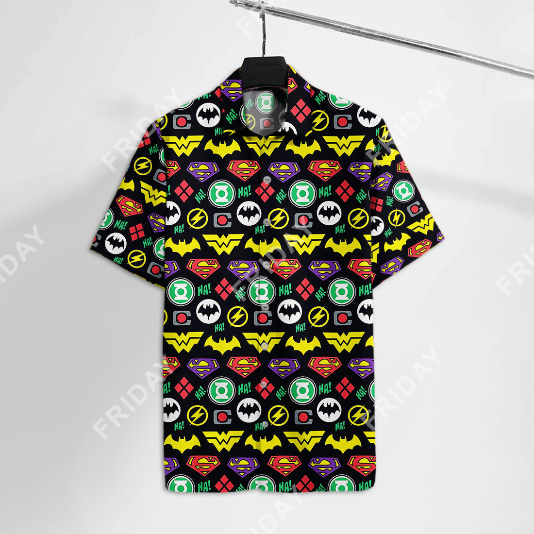 DC JL Hawaiian Shirt JL Icon Hawaii Tshirt Cool DC Aloha Shirt