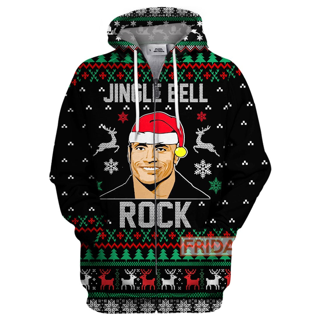 Dwayne Johnson Hoodie Jingle Bell Rock Ugly Christmas Pattern T-shirt Dwayne Johnson Shirt Sweater Tank