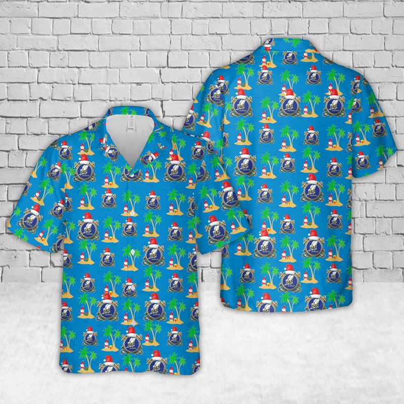 US Navy Seabee with Anchor Christmas Hawaiian Shirt