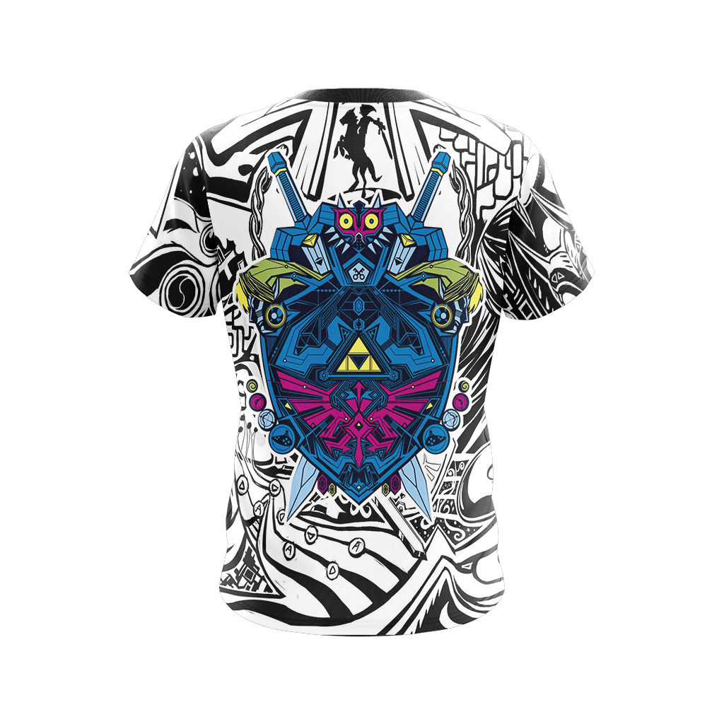 The Legend Of Zelda Hoodie Link And Zelda Royal Crest And Shield T-shirt Black White Unisex