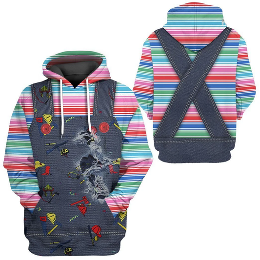 Chucky Costume Hoodie Halloween Chucky Costume T-shirt Colorful Unisex Adults