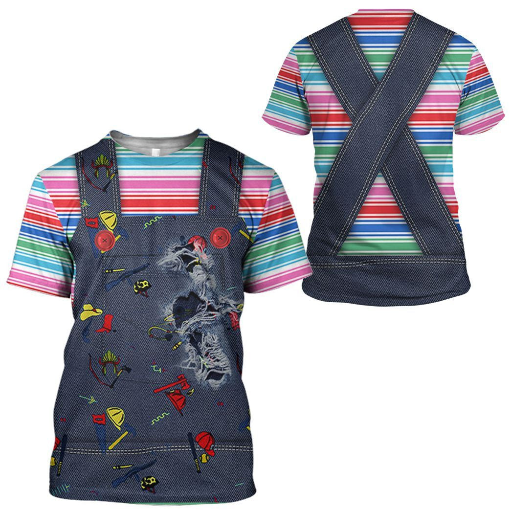 Chucky Costume Hoodie Halloween Chucky Costume T-shirt Colorful Unisex Adults